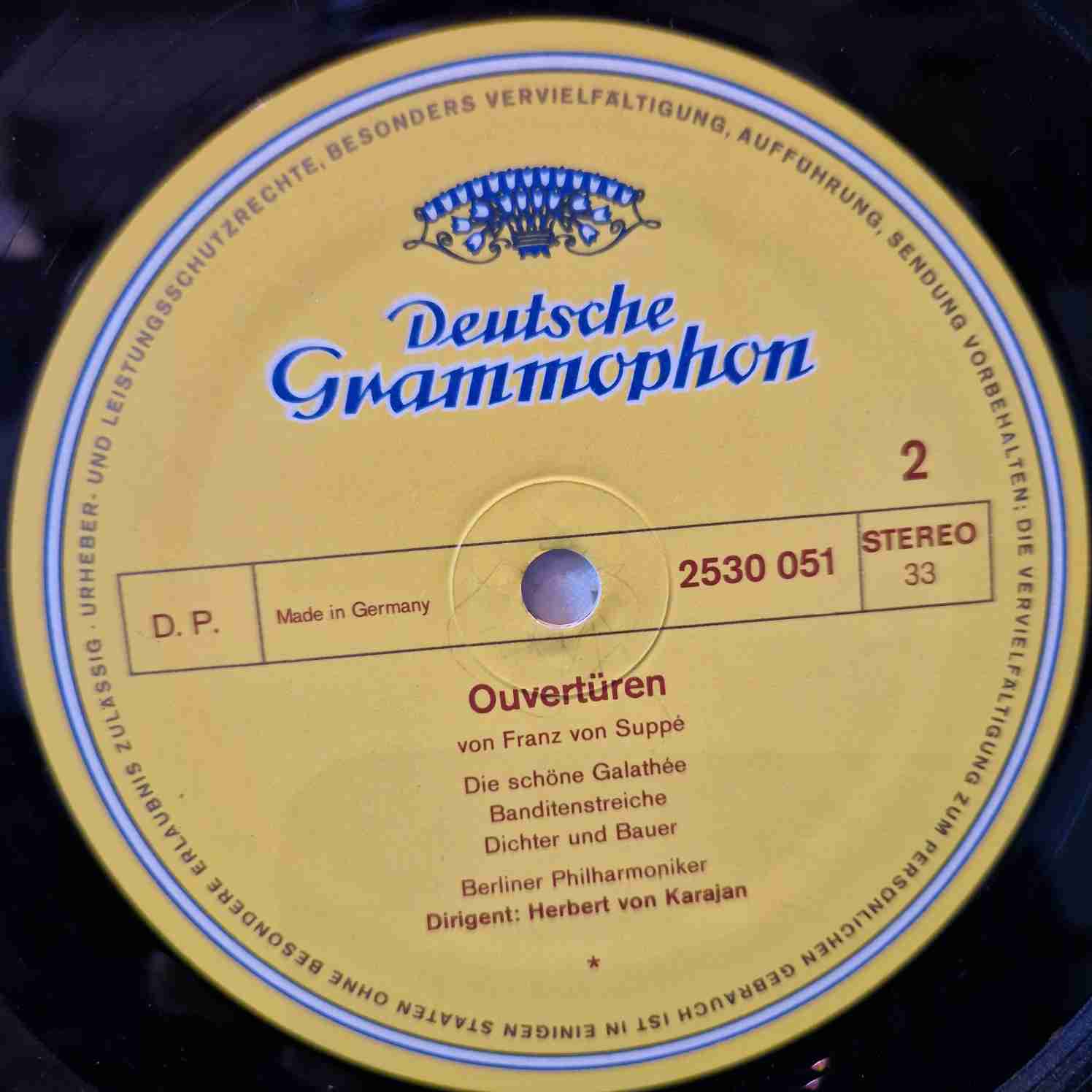 Suppé * - Berliner Philharmoniker , Herbert von Karajan –Ouvertüren - Leichte Kavallerie·Pique Dame·Die Schöne Galathée·Dichter Und Bauer UA Disc vinil LP - imagine 3