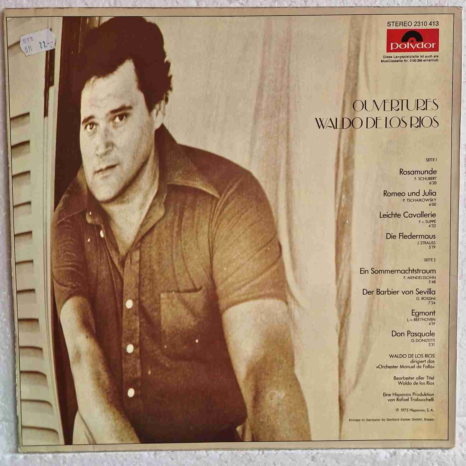 Waldo De Los Rios – Ouvertures Disc vinil LP - imagine 2