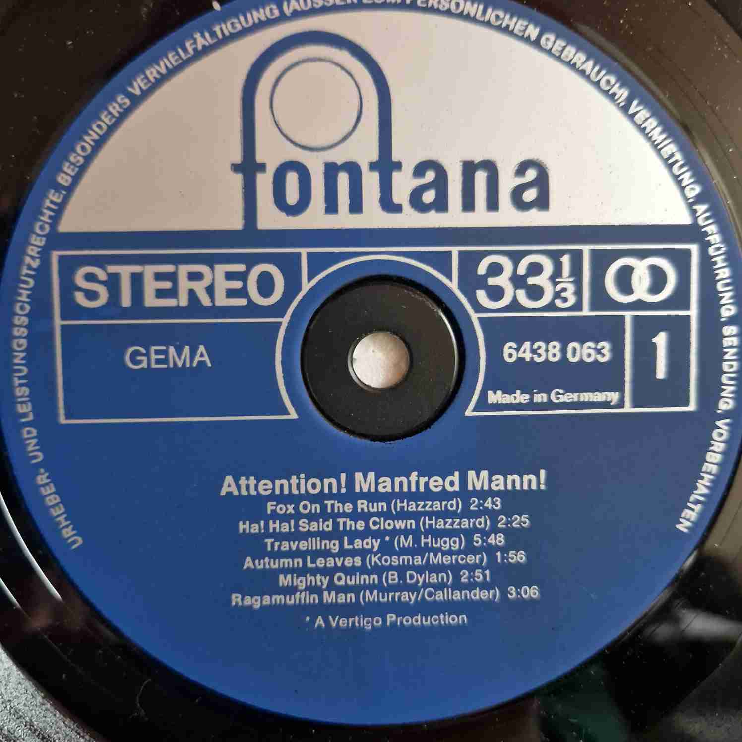 Manfred Mann – Attention! Manfred Mann! Disc vinil LP - imagine 3