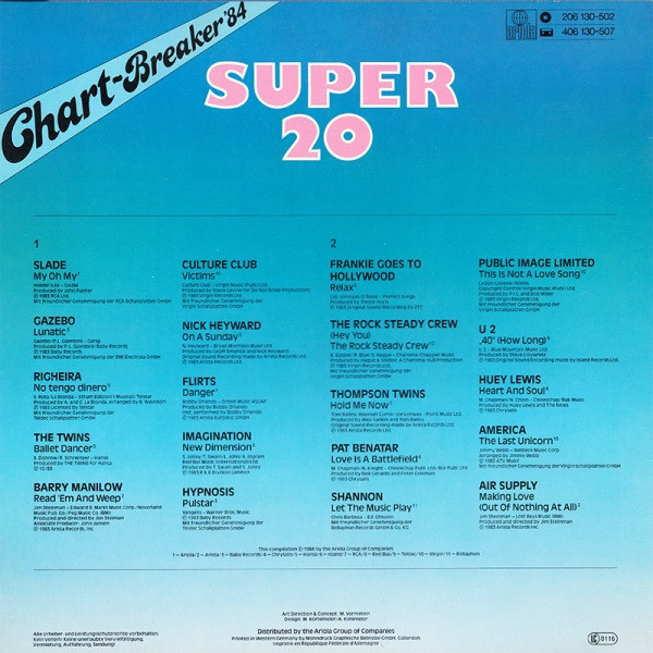 4 compilații-Various – 16 Top Hits November / Dezember '77,Various–16 Top Hits-Aktuellste Schlager Aus Den Hitparaden November/Dezember '78,Various – Super 20 Chart-Breaker '84,Various – Super 20 International Discuri Vinil 4LP VG VG - imagine 4