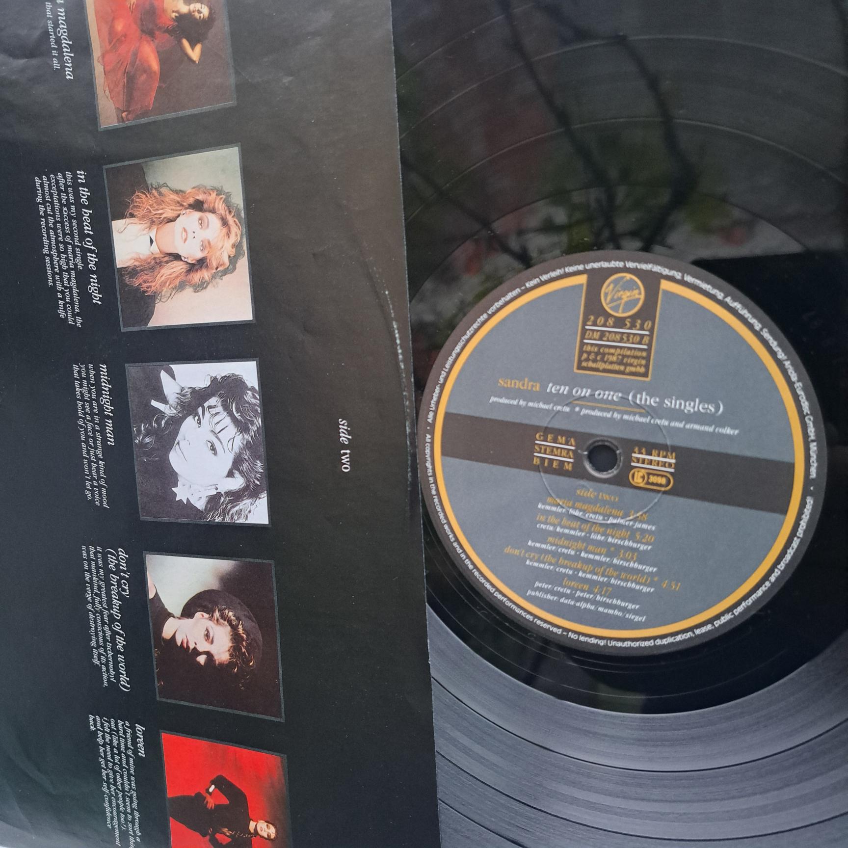 Sandra – Ten On One (The Singles) Disc VINIL LP VG+ - imagine 2
